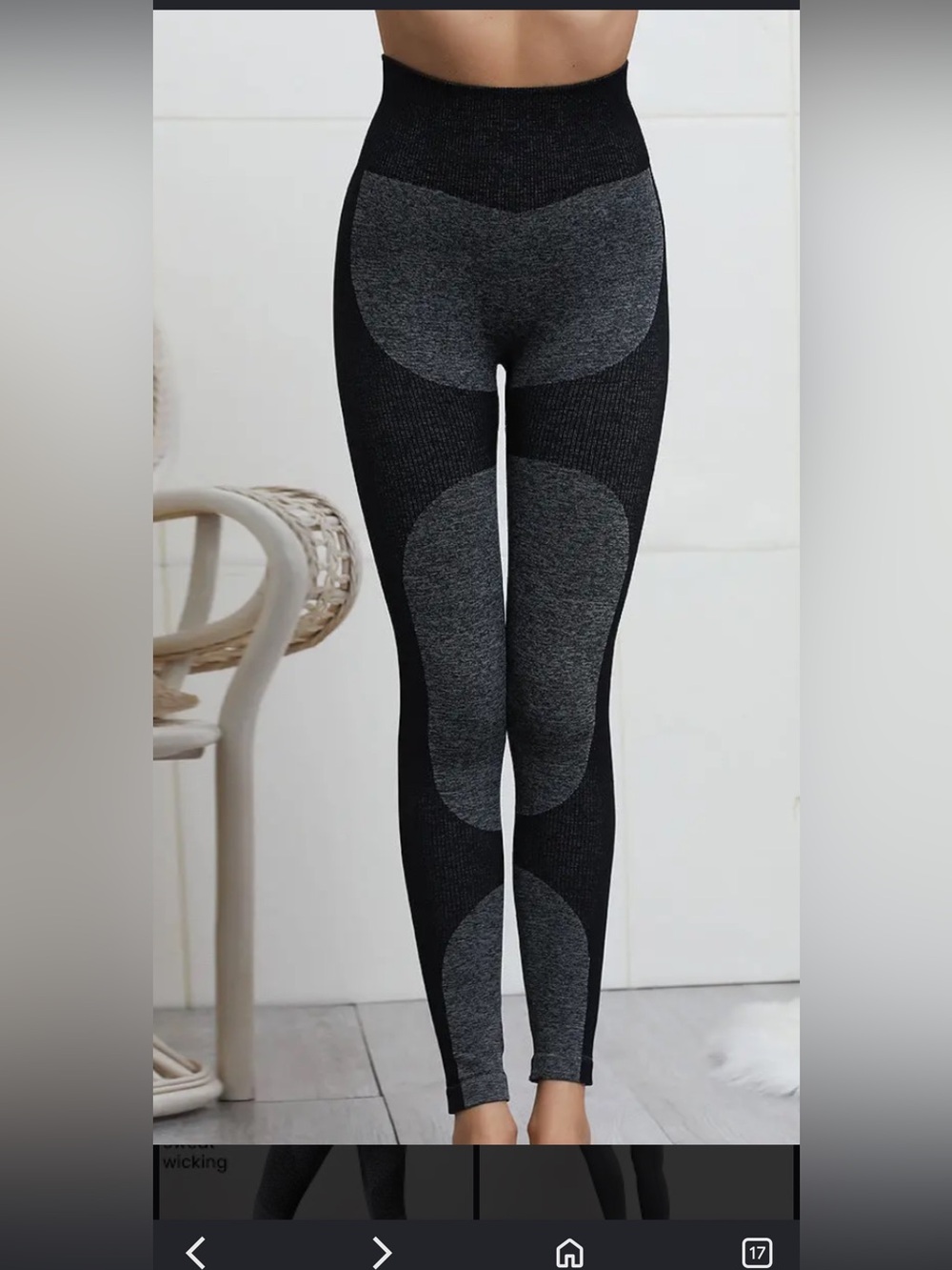 Seamless High-Waist Sculpting Leggings - Black/Charcoal